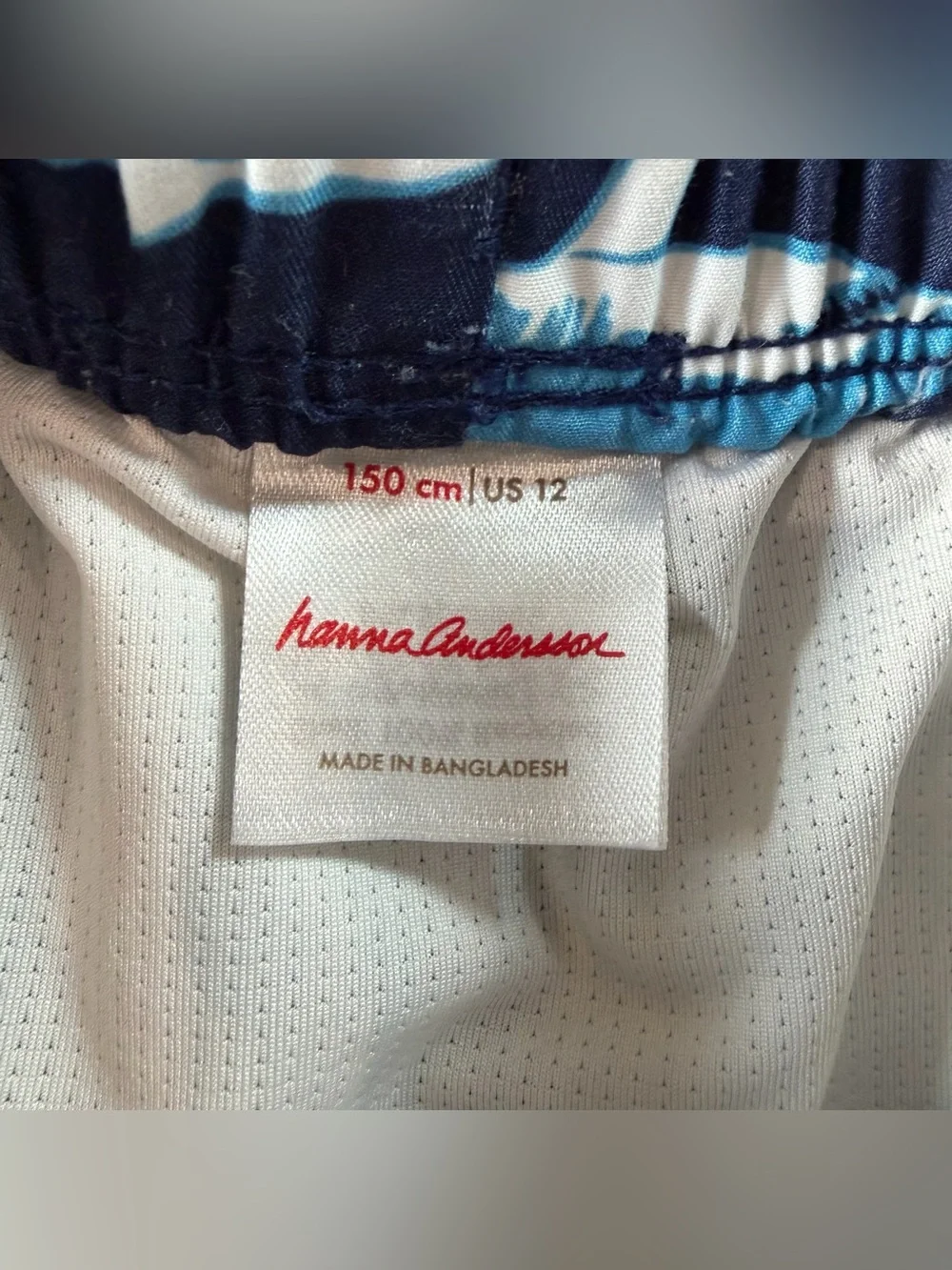 Hanna Andersson Boys Swim Trunks Blue Shark Print Size 150/US 12